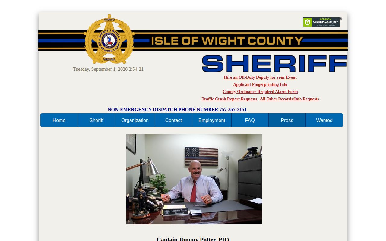 Isle of Wight County Sheriff press release page